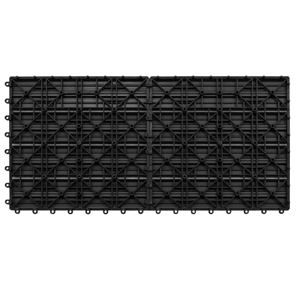 vidaXL Decking Tiles 6 pcs WPC 60x30 cm 1.08 m² Black