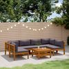 vidaXL 7 Piece Garden Lounge Set with Cushion Solid Acacia Wood