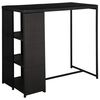 vidaXL 5 Piece Garden Bar Set with Cushions Poly Rattan Black