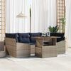 vidaXL Garden Dining Set Manual 7 pcs Grey and Navy 100 x 55 x 73 cm