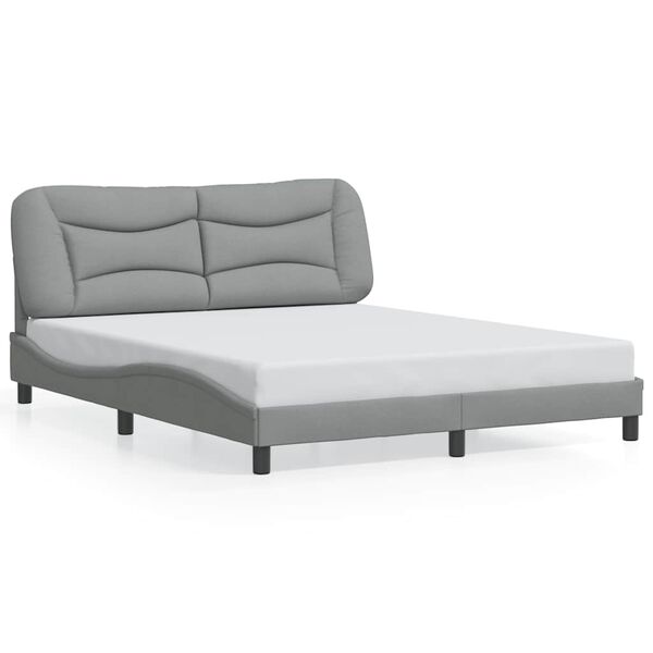 vidaXL Bed Frame without Mattress "Hvar" Light Grey 152x203 cm Fabric