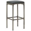 vidaXL 5 Piece Garden Bar Set Grey Solid Wood Acacia and Poly Rattan