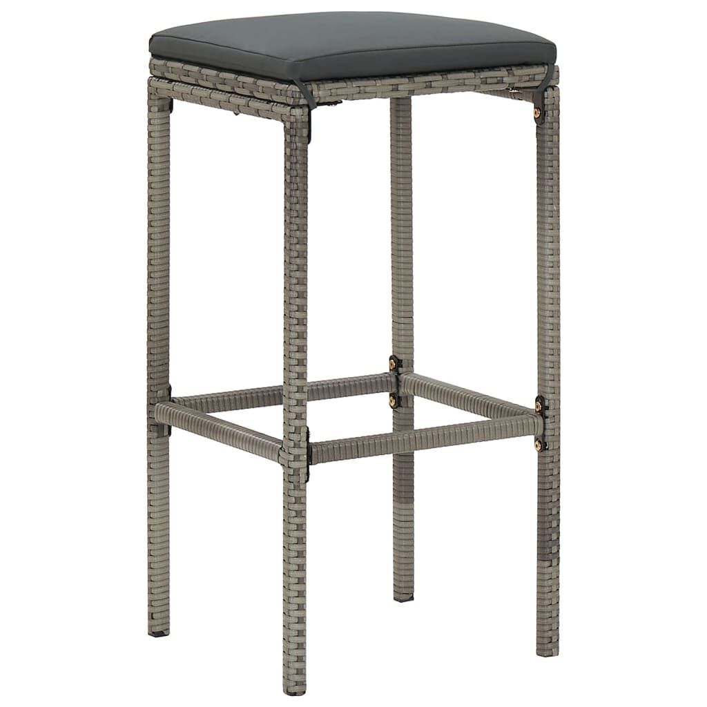 vidaXL 5 Piece Garden Bar Set Grey Solid Wood Acacia and Poly Rattan