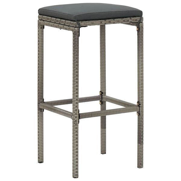 vidaXL 5 Piece Garden Bar Set Grey Solid Wood Acacia and Poly Rattan