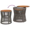 vidaXL Garden Side Tables 2 pcs with Wooden Top Grey Poly Rattan