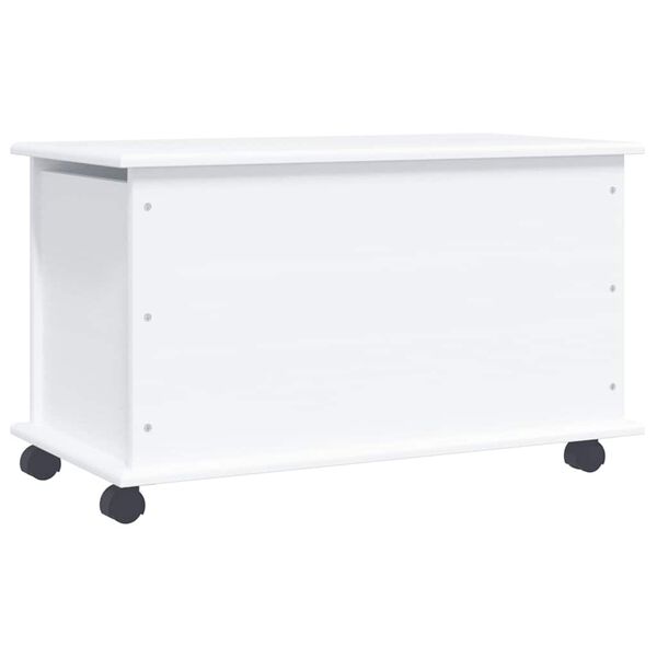 vidaXL Storage Chest with Wheels ALTA White 73x39.5x43 cm Solid Wood Pine