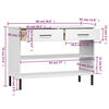 vidaXL Console Cabinet with Metal Legs White Solid Wood Pine OSLO