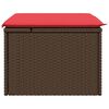 vidaXL Garden Stool Brown 55 x 55 x 37cm Poly Rattan