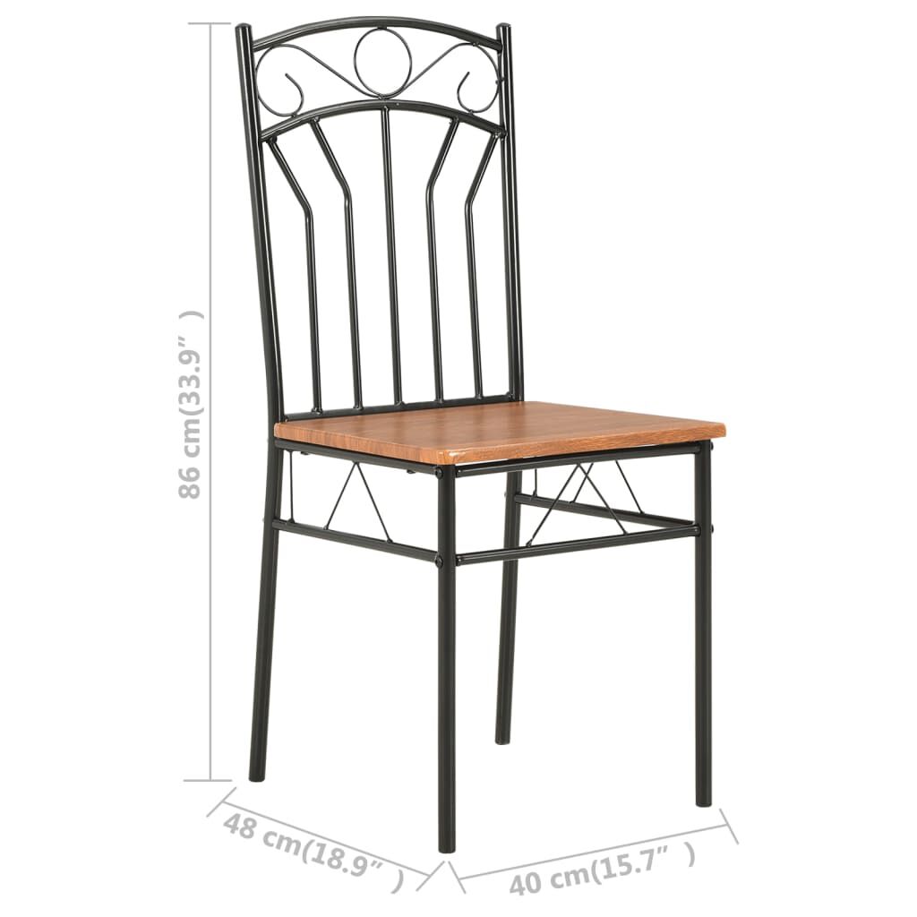 vidaXL 5 Piece Dining Set MDF and Steel Brown