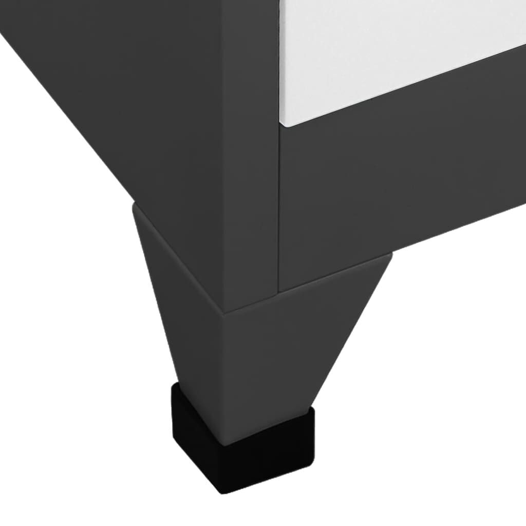 vidaXL Locker Cabinet Anthracite and White 90x40x180 cm Steel