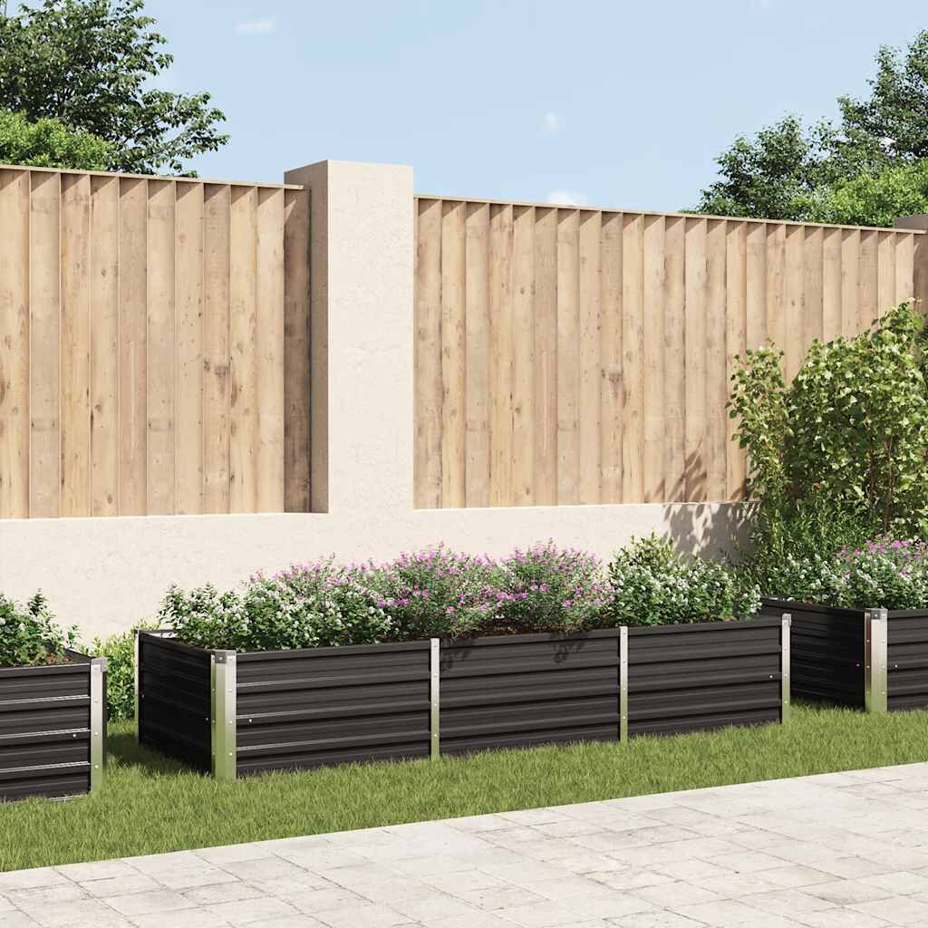 vidaXL Garden Raised Bed Anthracite 240x80x45 cm Galvanised Steel