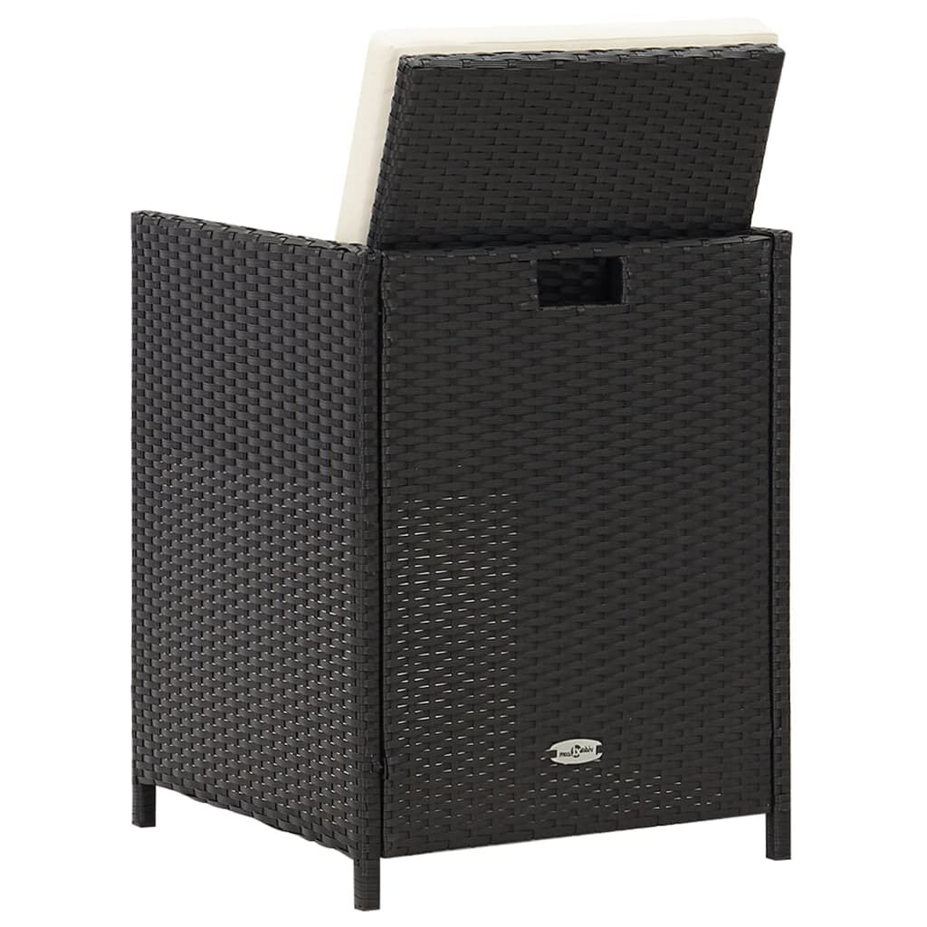 vidaXL Garden Chairs 4 pcs Poly Rattan Black