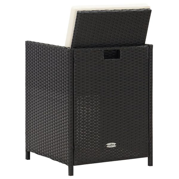 vidaXL Garden Chairs 4 pcs Poly Rattan Black