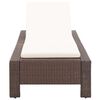 vidaXL Sunbed with Cushion Brown Poly Rattan