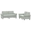 vidaXL 2 Piece Sofa Set with Cushions Light Grey Velvet