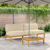vidaXL Sofa Set with Cushion Plain 2 pcs Beige Solid Acacia Wood