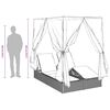 vidaXL Double Sun Lounger with Roof Grey 205 x 129 x 200 cm PE rattan