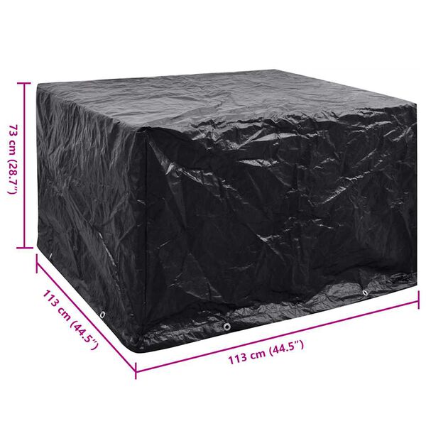 vidaXL Garden Furniture Cover 4 Person Poly Rattan Set 8 Eyelets 113 x 113cm