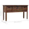 vidaXL Console Table Solid Fir Wood 131x35.5x75 cm Brown