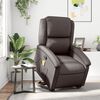 vidaXL Stand up Massage Recliner Chair Dark Brown Real Leather