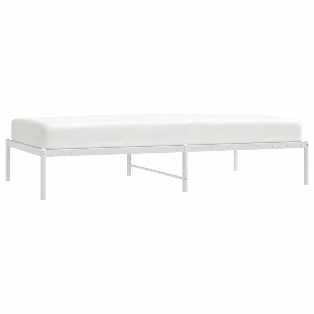 vidaXL Metal Bed Frame without Mattress White 100x190cm