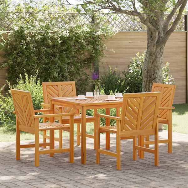 vidaXL Garden Dining Set 5 pcs Brown Solid Acacia Wood