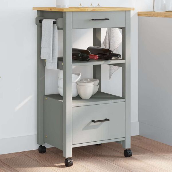 vidaXL Kitchen Trolley MONZA 48x40x88.5 cm Solid Wood Pine