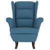 vidaXL Rocking Chair with Solid Wood Rubber Legs Blue Velvet