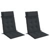 vidaXL Highback Chair Cushions 2 pcs Black Oxford Fabric