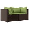 vidaXL 3 Piece Garden Lounge Set with Cushions Brown Poly Rattan