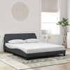 vidaXL Bed Frame "Dover" Dark Grey 152x203 cm Queen Velvet