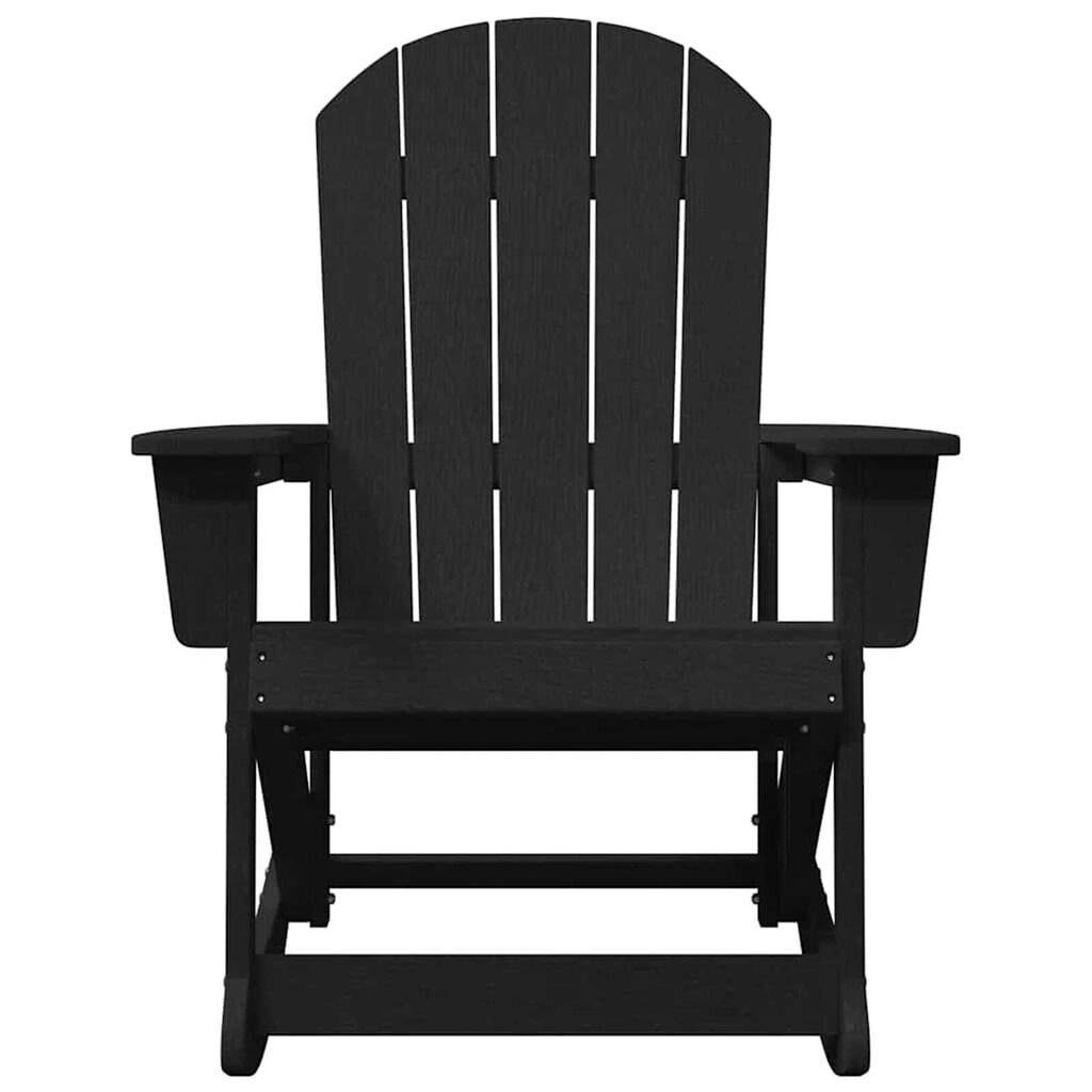 vidaXL Adirondack Rocking Chairs 2 pcs Black HDPE