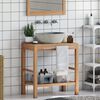 vidaXL Bathroom Vanity Cabinet Solid Teak with Riverstone Sink