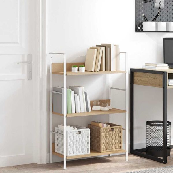 vidaXL 3-Layer Book Shelf Oak 60x27.6x90.5 cm Engineered Wood