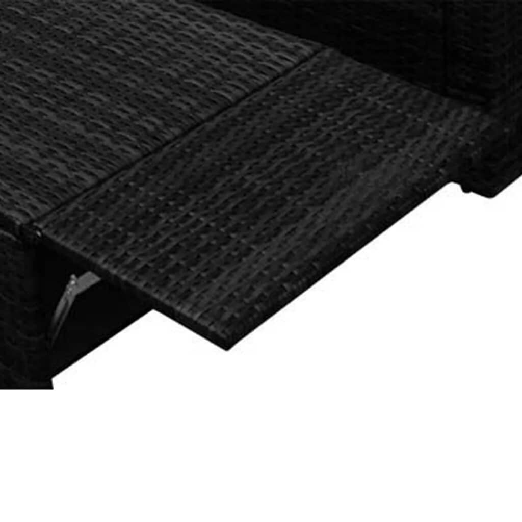 vidaXL 2 Piece Garden Lounge Set with Cushions Poly Rattan Black
