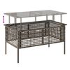 vidaXL 4 Piece Garden Sofa Set with Cushions Grey Poly Rattan Glass