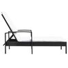 vidaXL Sun Lounger with Cushion Poly Rattan Black