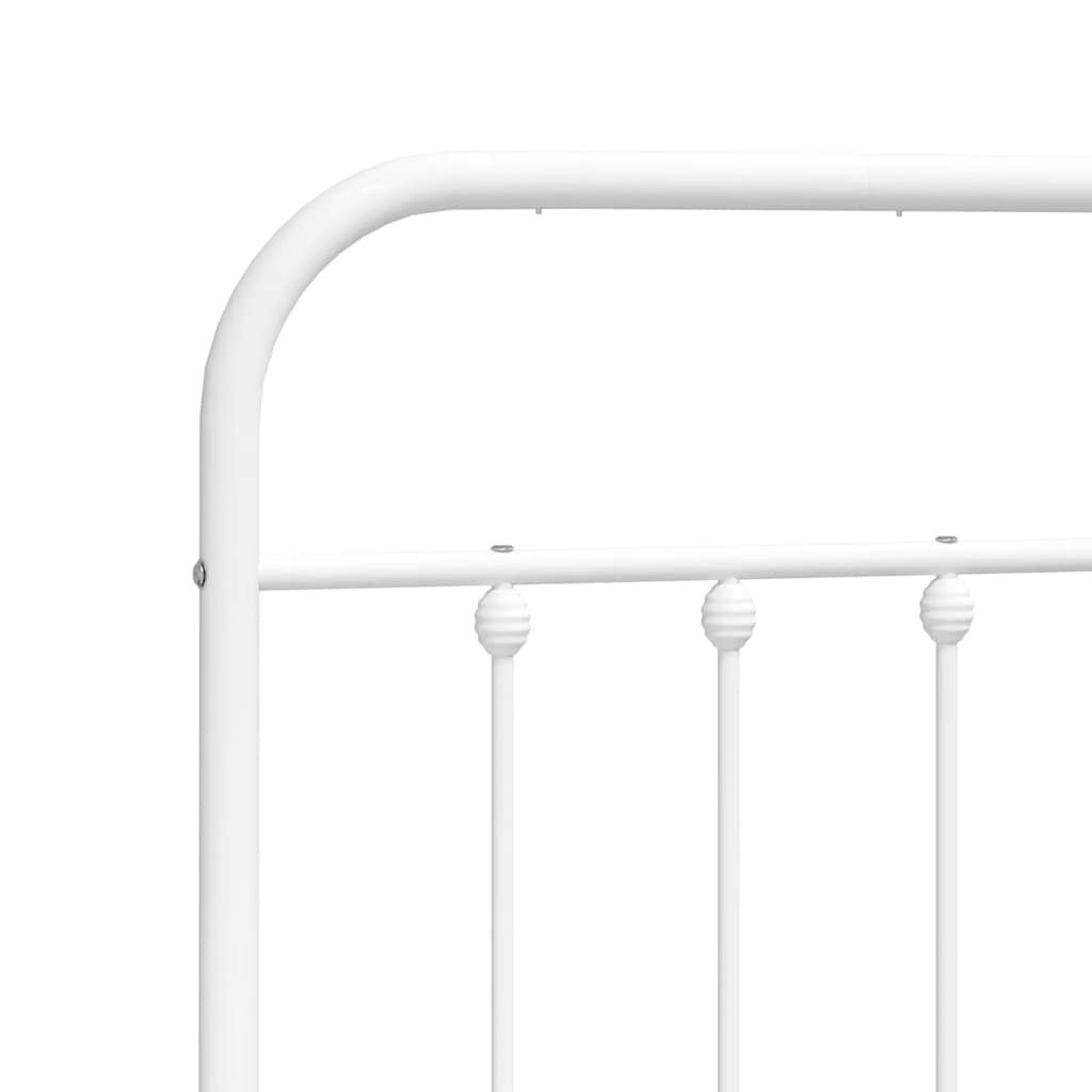 vidaXL Metal Bed Frame without Mattress with Footboard White 183x213cm