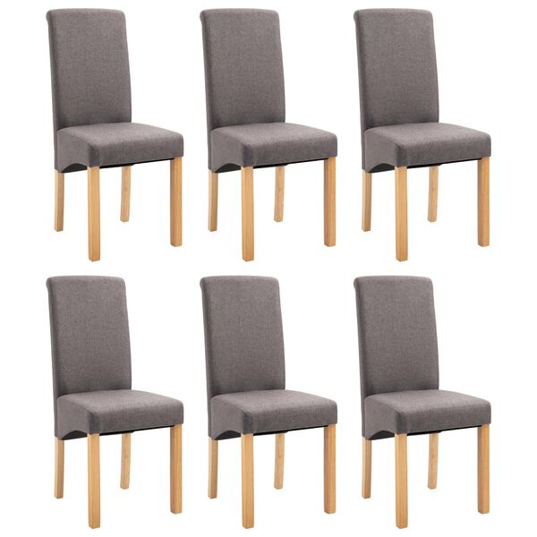 vidaXL Dining Chairs 6 pcs Taupe Fabric