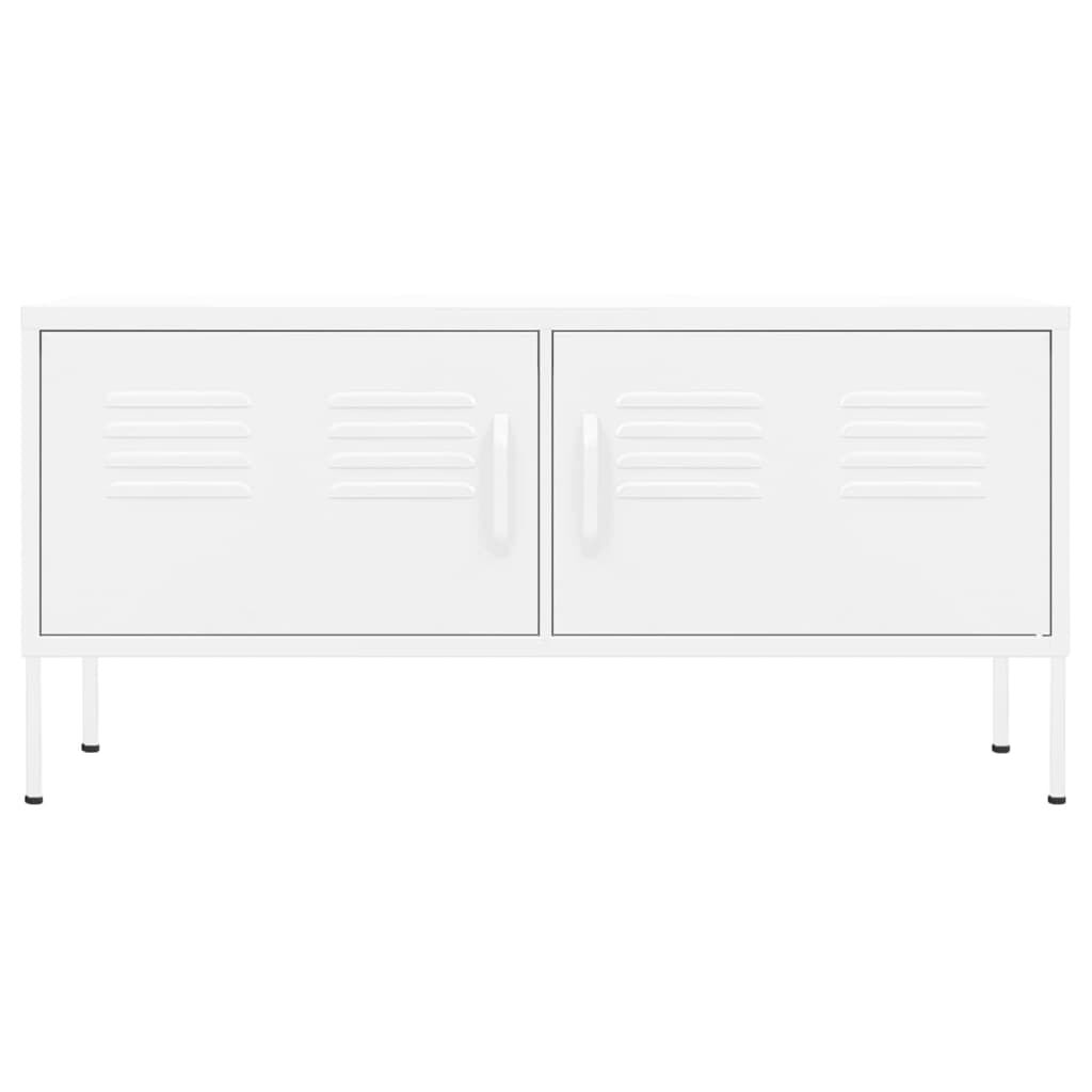 vidaXL TV Cabinet White 105x35x50 cm Steel