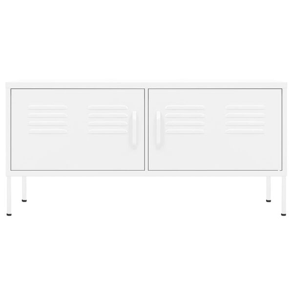 vidaXL TV Cabinet White 105x35x50 cm Steel