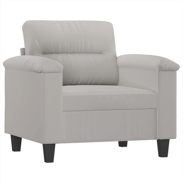 vidaXL Sofa Chair Light Grey 60 cm Microfibre Fabric