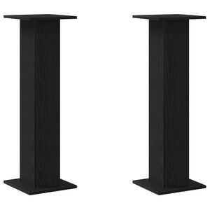 vidaXL Speaker Stands 2 pcs Black Oak 30 x 30 x 95 cm Engineered Wood