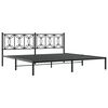 vidaXL Metal Bed Frame without Mattress with Headboard Black 193x203cm