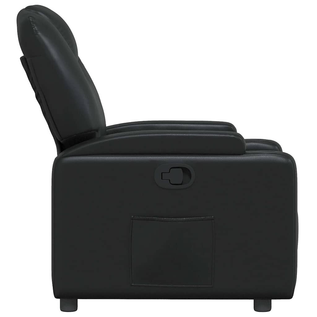 vidaXL Recliner Chair Black Faux Leather