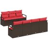 vidaXL Sofa Set 8 pcs Brown and Red Poly Rattan