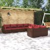 vidaXL 8 Piece Garden Lounge Set with Cushions Poly Rattan Brown