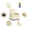 vidaXL Massage Recliner Chair Cream Faux Leather