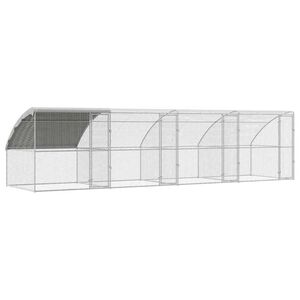 vidaXL Chicken Cage Silver 800 x 200 x 198.5 cm Galvanised steel