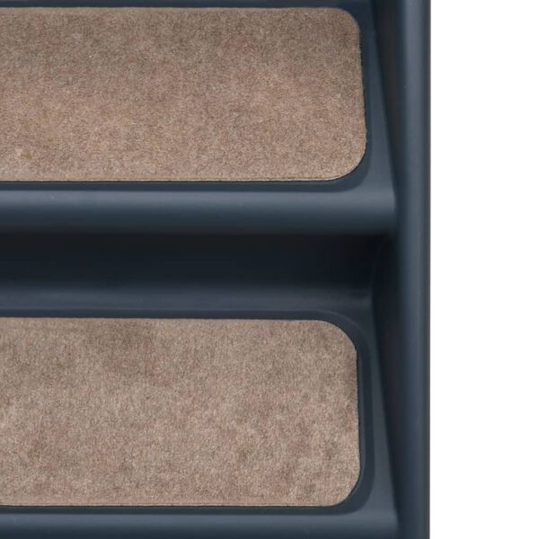 vidaXL Folding 4-Step Dog Stairs Dark Grey